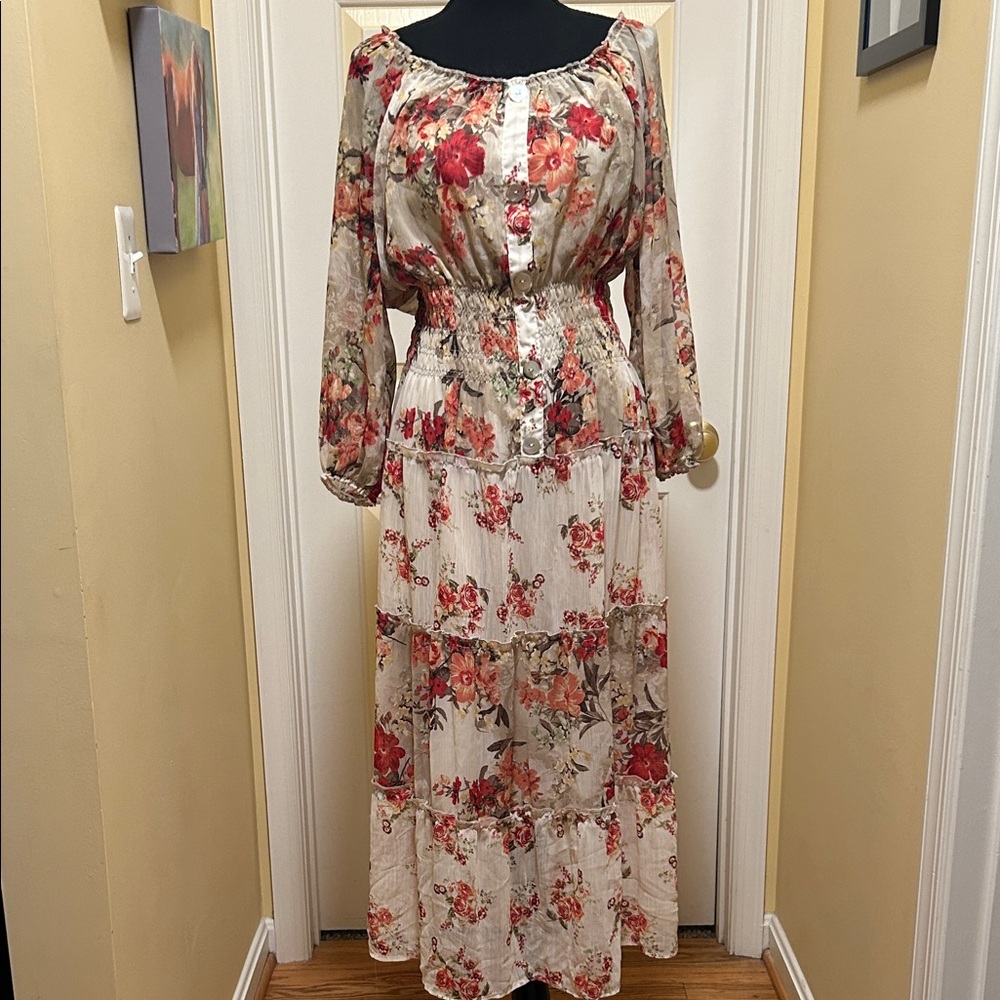 Floral Long Sleeve Maxi Dress